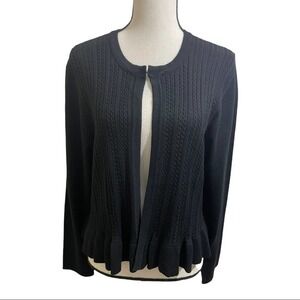 Luxe lane open cardigan closure at top Rayon Ribbed style size Large New tag